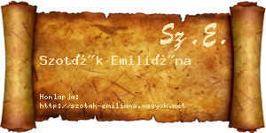 Szoták Emiliána névjegykártya